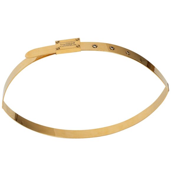 Louis Vuitton (France) Rare Vintage Metal Latch Buckle Waist Belt Gold :… main image 4
